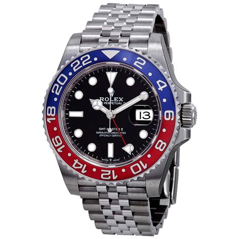 blue and red rolex watch|rolex blue dial watch.